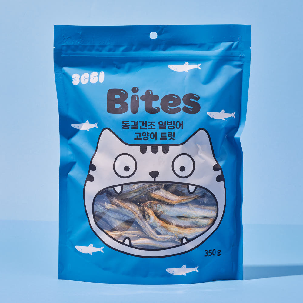 3651 바이츠 동결건조 열빙어 고양이 트릿 350g 봉투