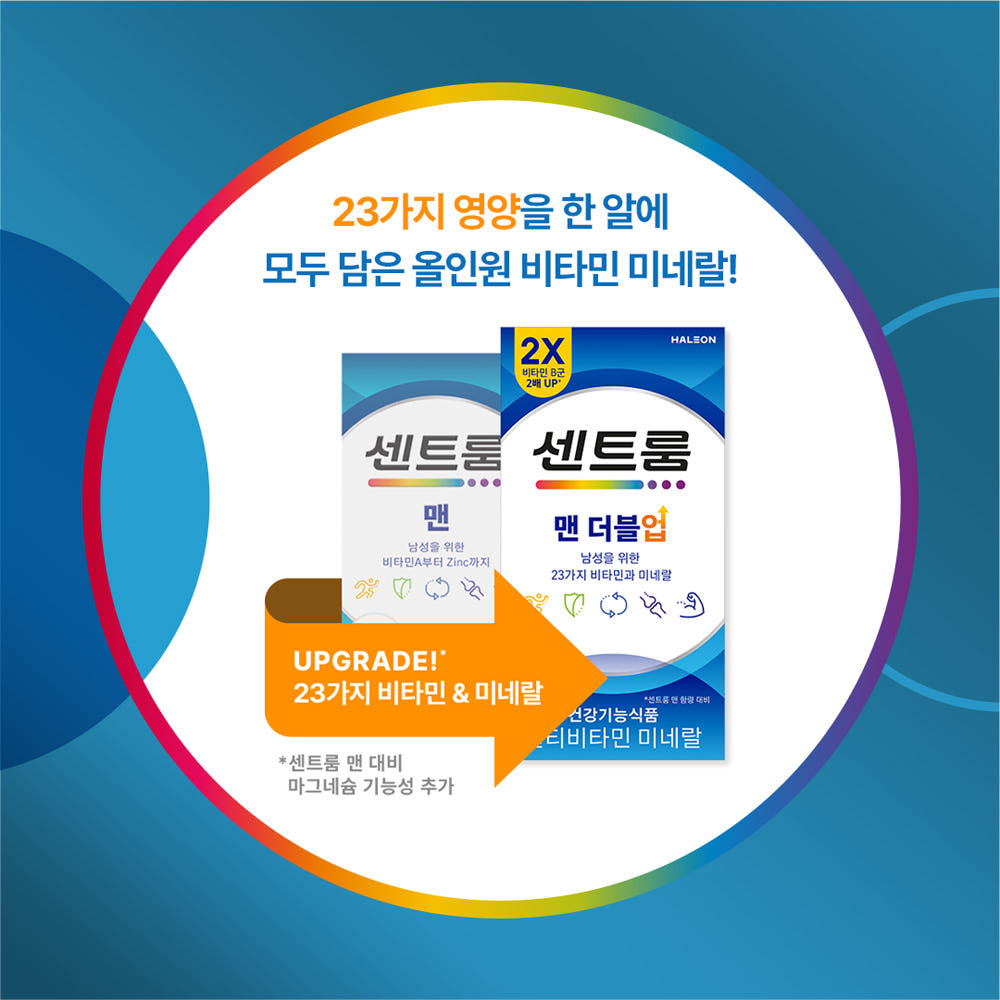 23가지 영양을 한 알에 담은 센트룸 맨 더블업 안내