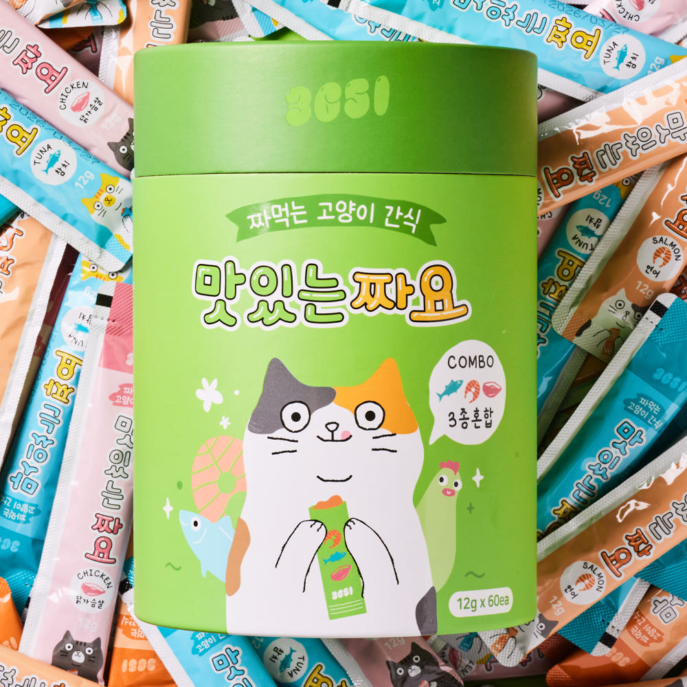 맛있는 짜요 3종 혼합 통과 스틱 간식